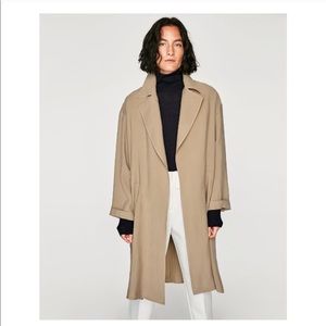 Nude Zara Flowing Trench Coat/ Parka🌹